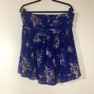 Cobalt blue floral tube top